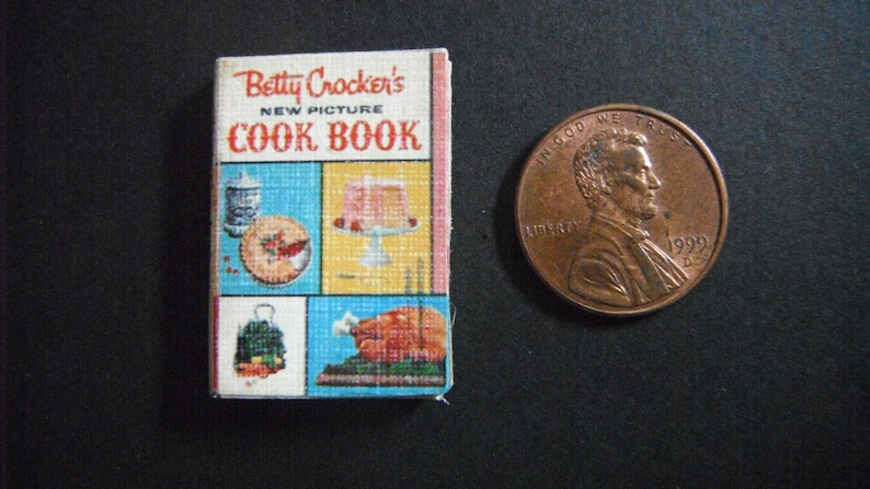 Miniature Vintage Cookbook – 1:12 Scale Retro Dollhouse Prop • Tiny ...