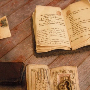 Miniature Antique Open Book with Secret Compartment & Skeleton Key 1-Inch Scale Dollhouse Accessory image 5