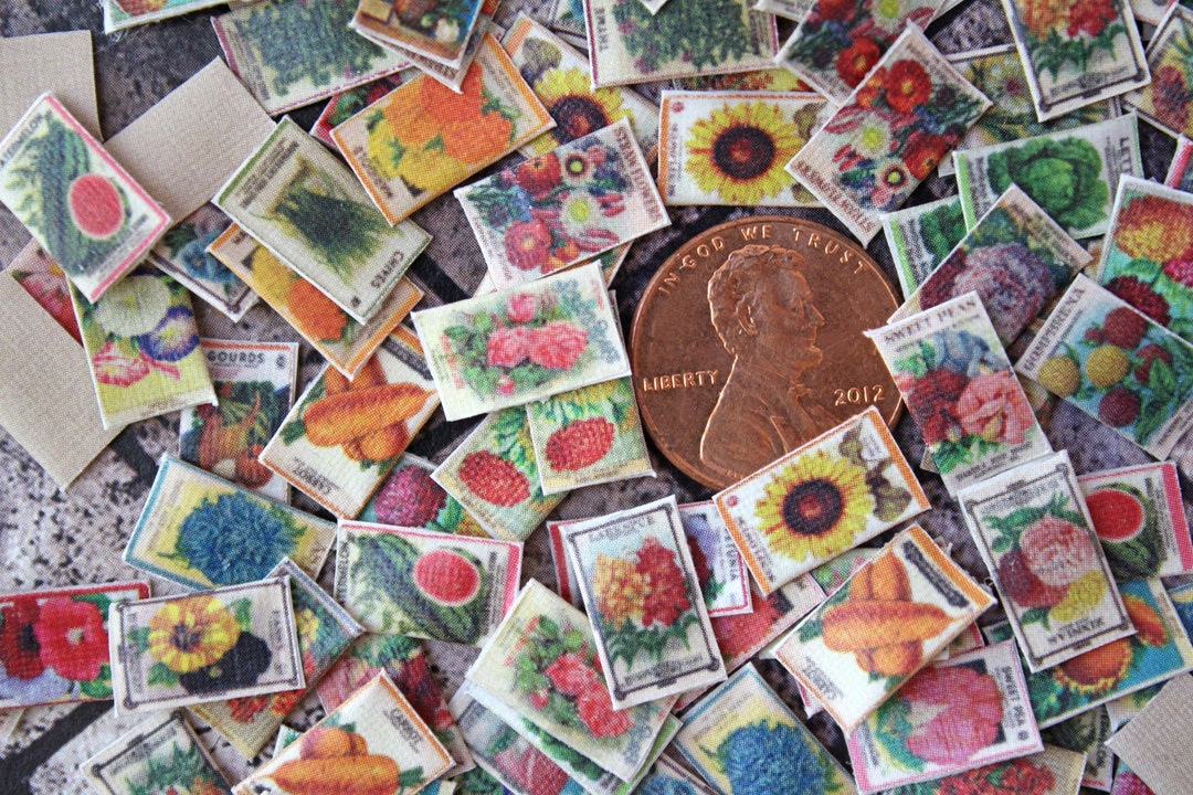Miniature Seed Packets: Vintage Dollhouse Garden Ephemera - Etsy