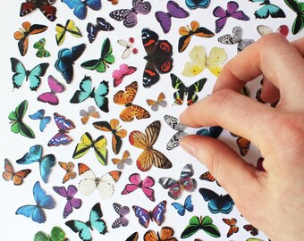 Mini Schmetterling Aufkleber - Vorgestanzt - Sie können Ihre Menge wählen - Umschlag Verschluss - verschiedene Arten und Farben