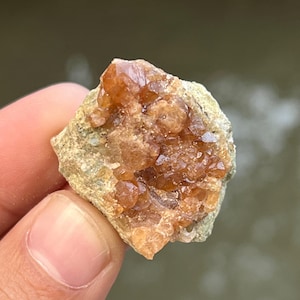 Orange Garnet / Orange Spessartite Garnet Crystals On Matrix Combine Specimen Having Sharp Lustre From Mohmand Agency Pakistan 23.23 Grams