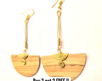 329 Long Bone Earrings, Brass Earrings, African Earrings, Cow Bone Earrings, Ethnic Earrings, Bone Jewelry, African Jewelry For Women