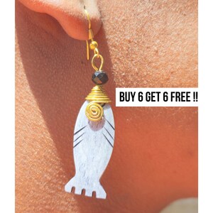 876 Earrings, Gifts For Her, Brass Earrings, Ethnic Earrings, African Earrings, Earrings For Women, Bone Earrings, African Jewelry, Gift.