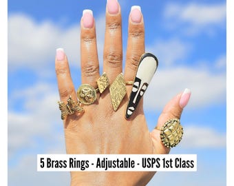 Brass Rings For Women, Brass Rings For Jewelry, Brass Rings African, Boho Jewelry, Gift For Her, Brass Rings, Handmade Ring, Gifts For Women