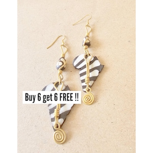 433 Africa Shape Jewelry, African Earrings, Ethnic Earrings, Masai Earring, Bone Earrings, Zulu Earrings, Boho Jewelry, Gift For Her Earring
