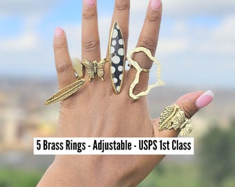 Brass Rings For Women, Brass Rings For Jewelry, Brass Rings African, Raw Brass Rings, Gifts For Women, Boho Jewelry, Gift For Her, Rings