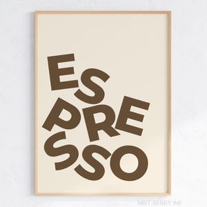 Espresso martini art poster Trendy coffee bar decor Espresso latte poster Espresso Typography kitchen decor art Printable Digital Download