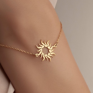 Silver Sun Bracelet , Solar Celestial , Sun Bracelet, 925K Silver Minimalist Sunshine Bracelet, Celestial Jewelry Gifts , Birthday Gift Mom