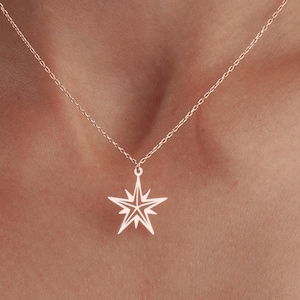 Sterling Silver Star Pendant Necklace: Celestial Jewelry Gift
