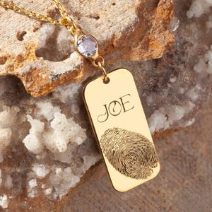 Personalized Fingerprint Jewelry, Custom Fingerprint Necklace in Sterling Silver, Actual Fingerprint Charm, Cremation Jewelry, Gift for Her