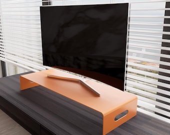 Modern Metal Monitor Stand Riser, Desk Organizer Shelf, Minimalist Screen Stand, Ergonomic Office Setup, Laptop & PC Stand
