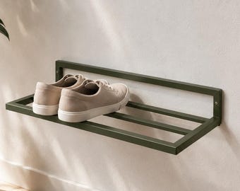 Wall Mounted Shoe Rack, Metal Floating Shoe Shelf, Entryway Shoe Organizer, Minimalist Shoe Storage, Modern Wall Shoe Rack