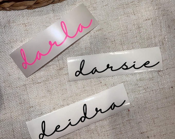 VINYL NAME STICKERS (Bachelorette Gifts, Bridesmaid Proposal, Wedding Favors, Bridal Party, Maid of Honor, 100s of fonts!)
