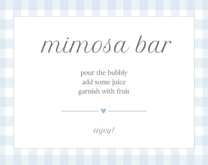 Mimosa Bar Shower Sign | Physical Print or Downloadable