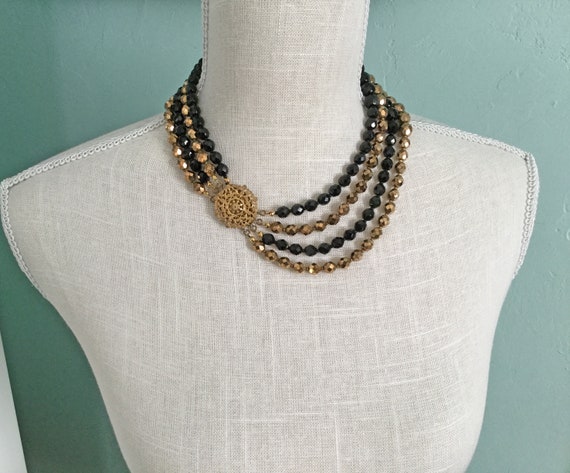 Miriam Haskell Beaded 4 Strand Necklace - Vintage… - image 7