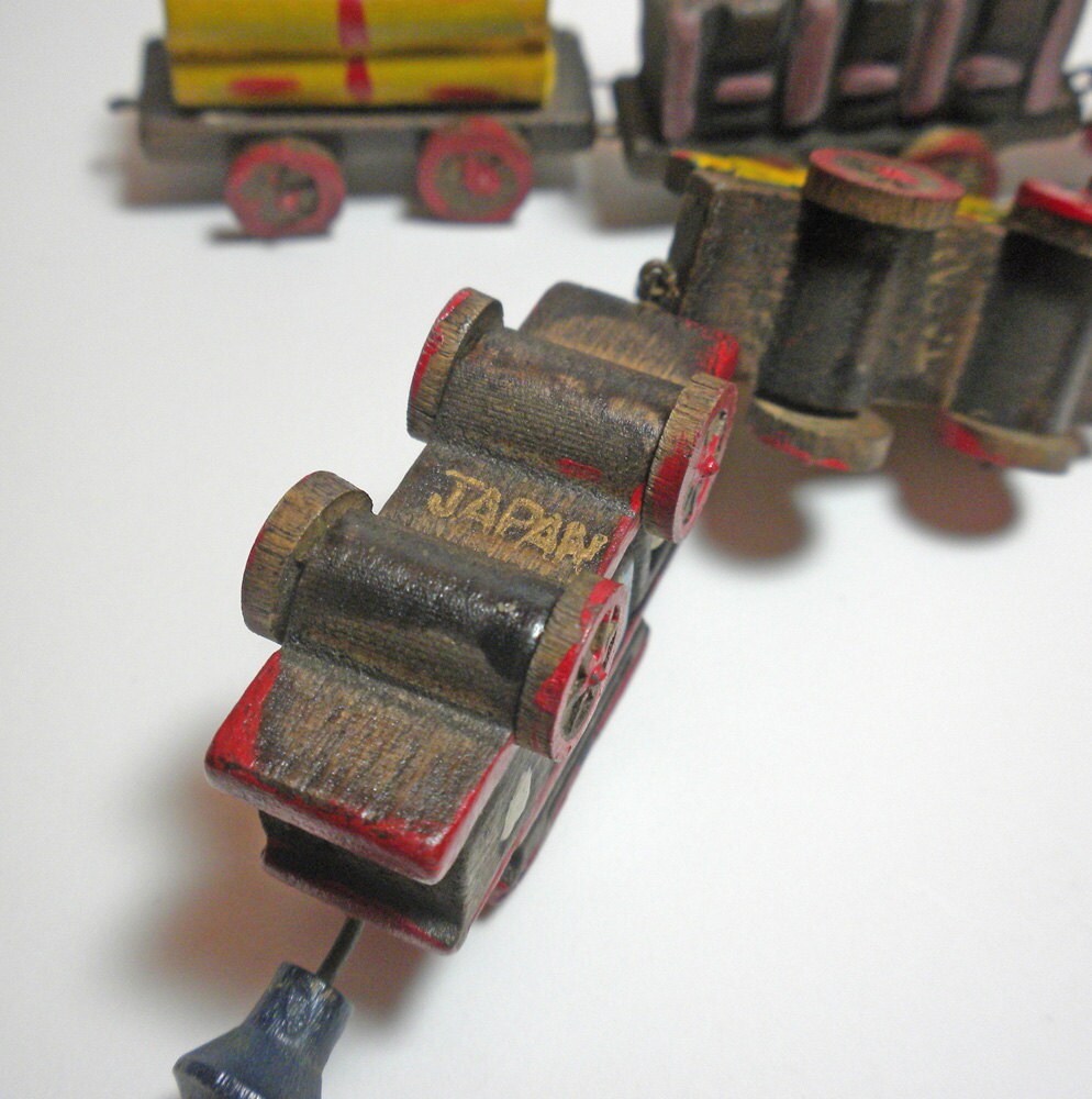 Vintage 1950s Wooden Toy Train Birthday Cake Candle Holder Etsy