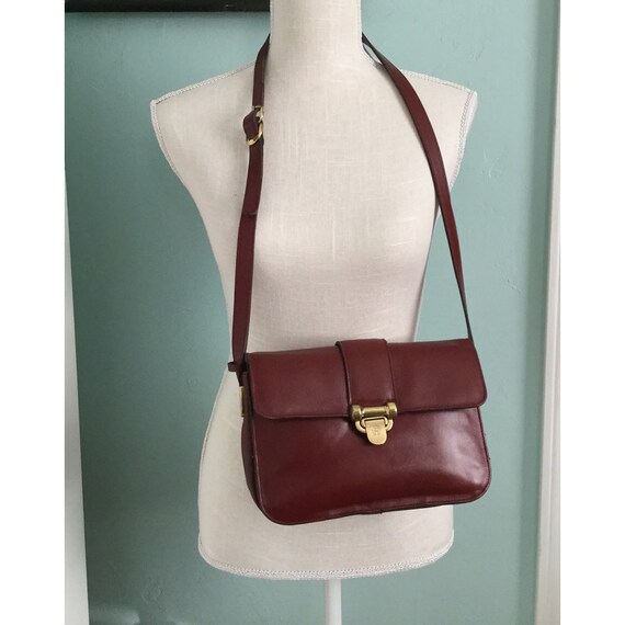 etsy Etienne Aigner Genuine Leather Shoulder Handbag Crossbody Oxblood