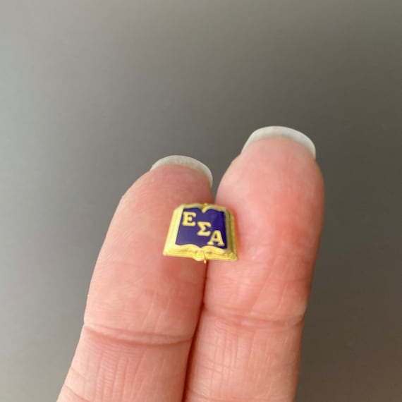 Tiny Open Book Pin - Epsilon Sigma Alpha Fraterni… - image 1