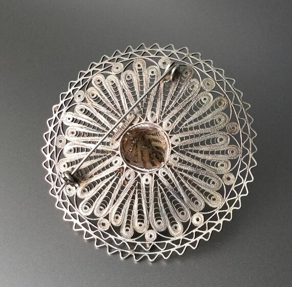 Mexican Sombrero Hat Brooch - Exquisite Silver Fi… - image 4