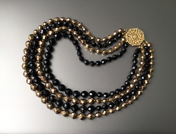 Miriam Haskell Beaded 4 Strand Necklace - Vintage… - image 5