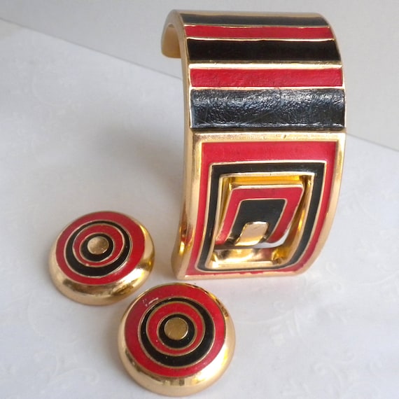 RARE Lanvin Paris Vintage Clamper Cuff Bracelet a… - image 7