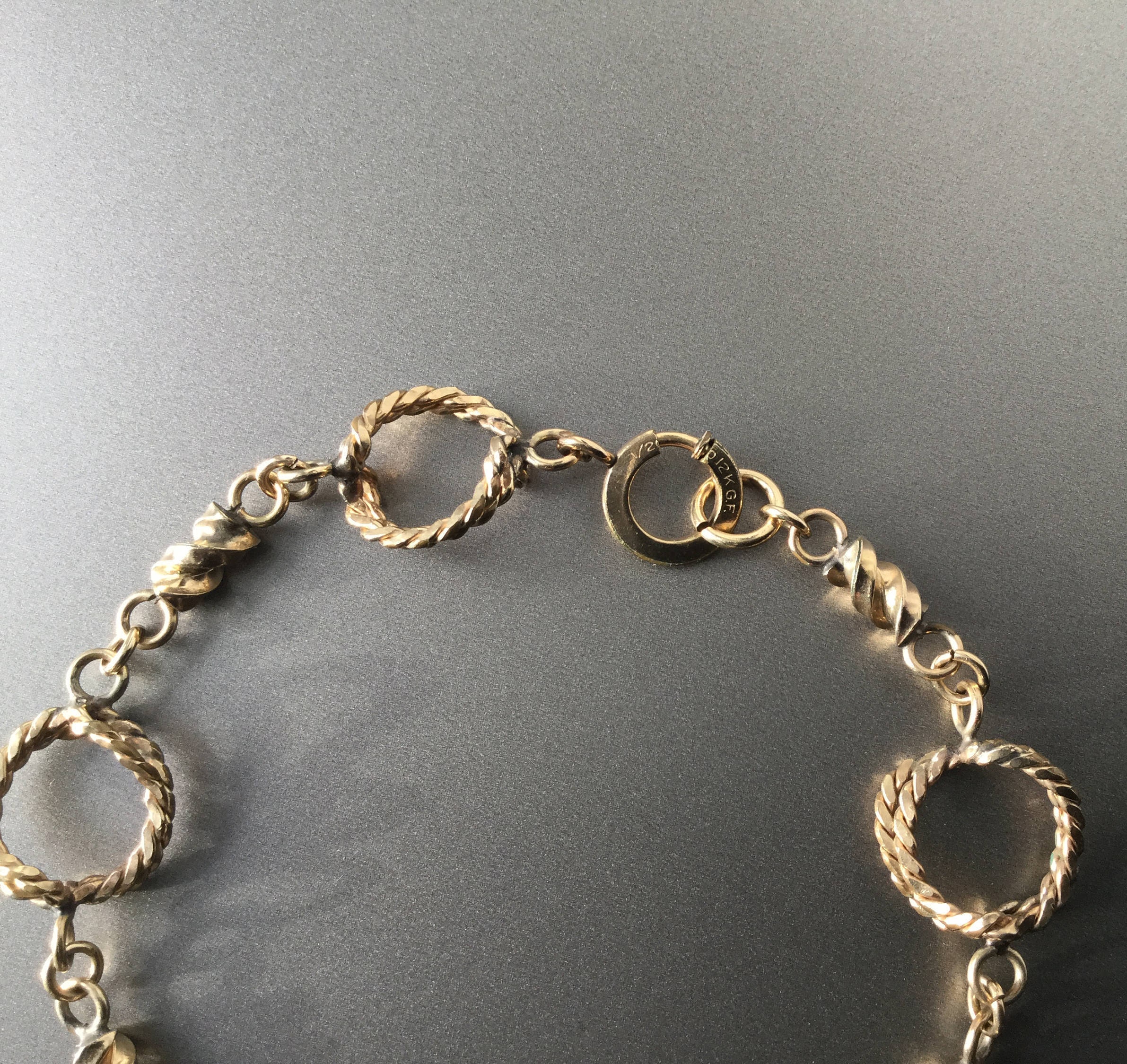 Vintage Unique Gold Link Bracelet Rings and Twisted Bars - Etsy