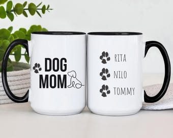 Custom Dog Mom Mug: Personalized Pet Lover Gift, Dog Loss Memorial, Puppy Mom Coffee Cup, Custom Name Pet Mug, Dog Owner Gift Idea.