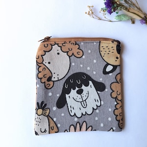 Astuccio portapenne fatto a mano con stampa Dod, foderato e con cerniera, custodia per assorbenti igienici per cani, custodia per oggetti intimi, piccolo beauty case. Borsetta in tessuto per cani.