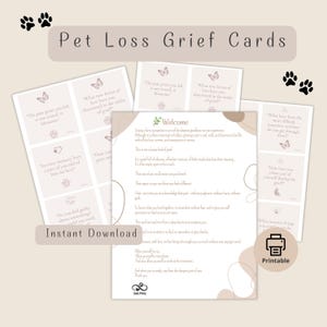 Biglietti di lutto per la perdita di un animale domestico, oltre 80 spunti stampabili per guarire dopo la perdita di un animale domestico, download immediato, regalo commemorativo e di conforto per animali domestici.