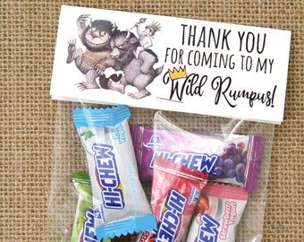 Wild things Favor Bag Toppers - Wild Rumpus - Sold in sets of 6  - Birthday Favors