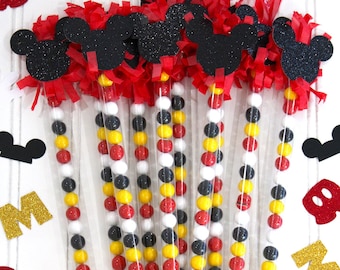 Mickey Mouse Inspired Candy Favors - Set of 10 - Party Favors, Birthday Favors, Candy tubes