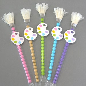 Paint Brush Candy favors - Set of 10 - Art Party favors, Paint Palette, Paint Party favors, Pastel Paint party, Candy tubes