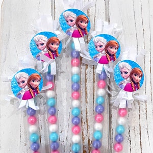 Elsa & Anna Candy Wand Favors - Set of 10 - Frozen inspired, ice princess, snow queen