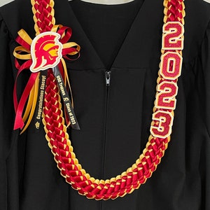 CUSTOM Graduation Lei for any school High School or College grad lei, custom school logo & colors Class of 2024 Personalized image 7