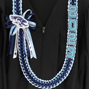 CUSTOM Graduation Lei for any school High School or College grad lei, custom school logo & colors Class of 2024 Personalized image 2