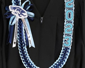 Custom Graduation Lei 2026– School Colors & Logo, Personalized Keepsake