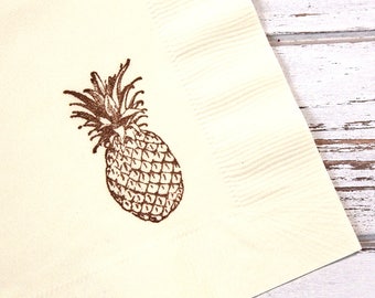 Pineapple Party Napkins - Set of 25 - 3 ply, 1/4 fold Luncheon napkins - Luau, Tropical party, Fiesta