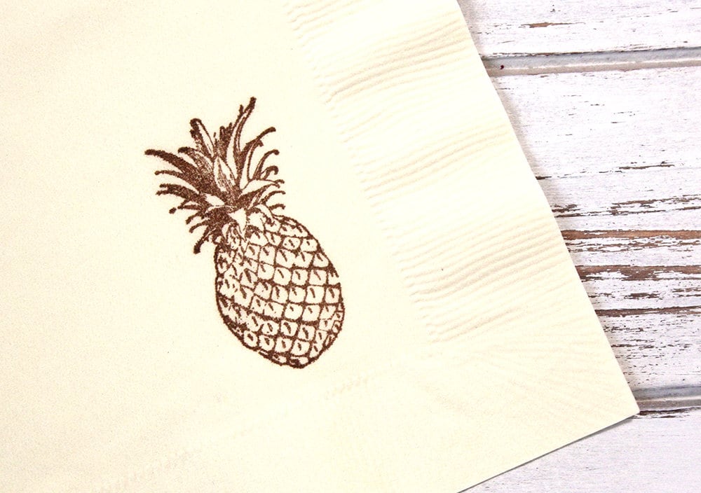 Pineapple Party Napkins Set of 25 3 ply 14 fold Luncheon napkins Luau Tropical party Fiesta