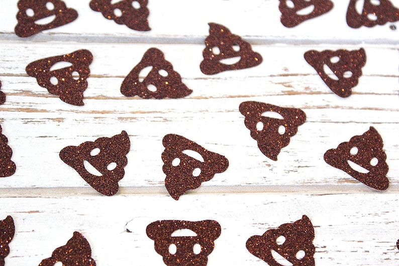Poop Emoji Glitter Confetti 50 Pieces Etsy