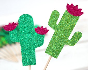 Cactus Cupcake Toppers - Set of 12 - Appetizer picks