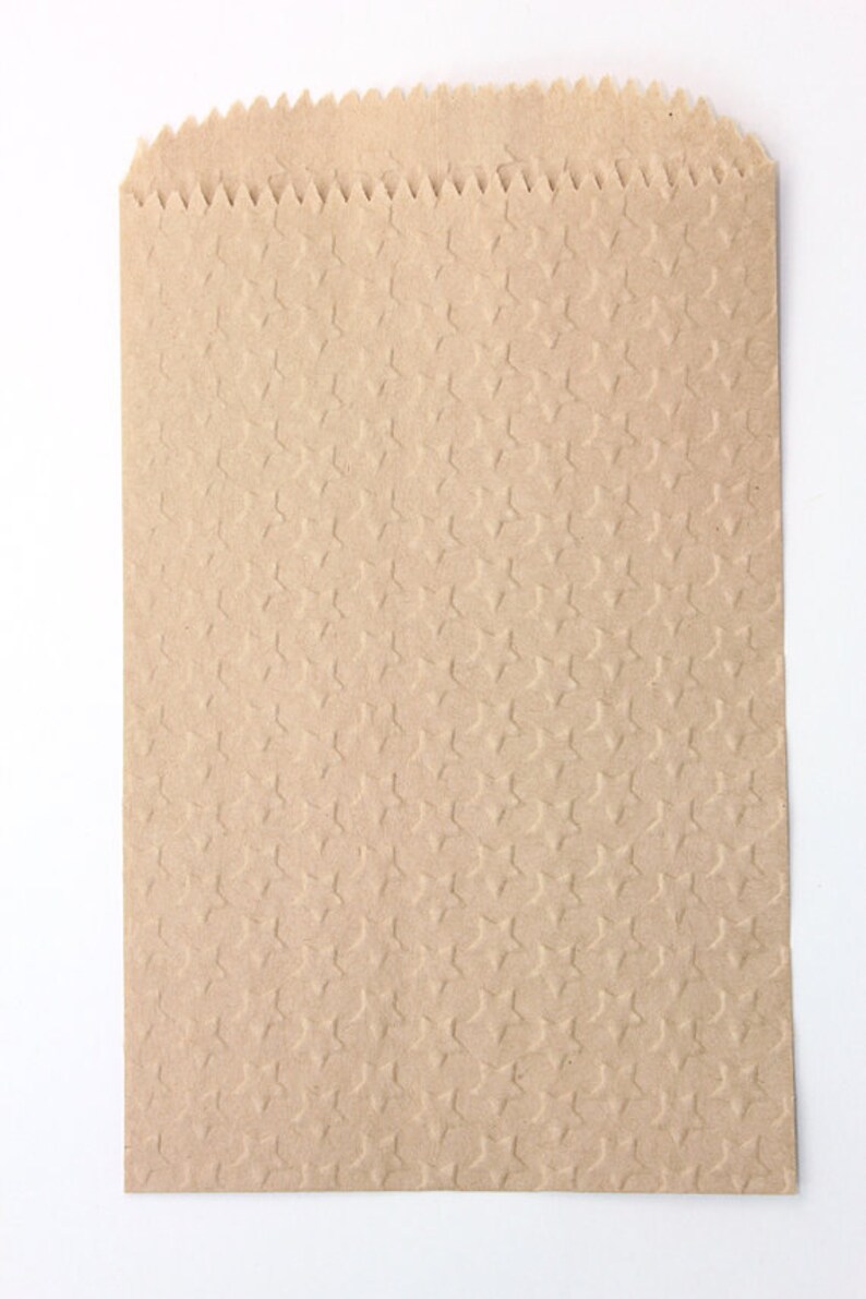 Embossed Kraft Paper Bags Mini Stars design Baby Shower Etsy