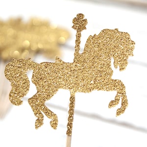 Carousel Horse Cupcake Toppers - Set of 12