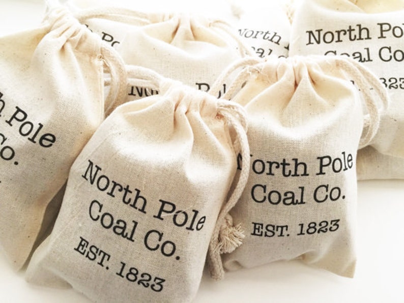 North Pole Coal Company Christmas Coal Gift Bags 4x6 Set of 10 christmas party favors secret santa gag gifts