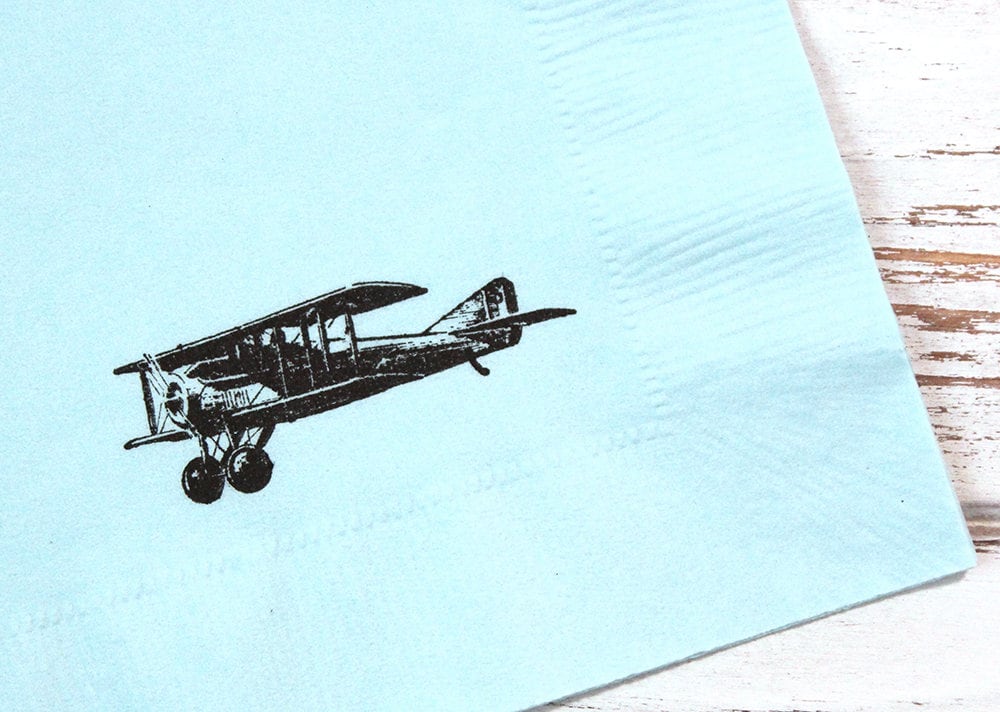 Airplane Party Napkins Set of 25 3 ply 1/4 fold Luncheon Etsy