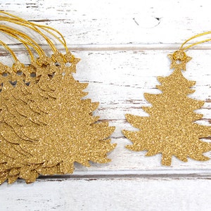 Christmas Tree Gift Tags - Set of 10 - Christmas gift tags, glitter gift tags