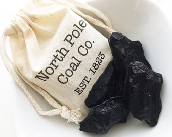 Christmas Coal Gift Bags 4x6  - North Pole Coal Company - Set of 10 (BAGS ONLY)