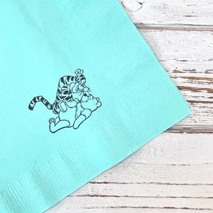 Winnie the Pooh & Tigger Party Napkins - Set of 25 - 3 ply, 1/4 fold Luncheon napkins - Personalization available - Pooh and Piglet, tigger