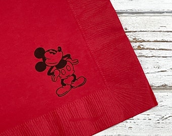 Mickey Mouse Inspired Party Napkins - Set of 25, Personalized