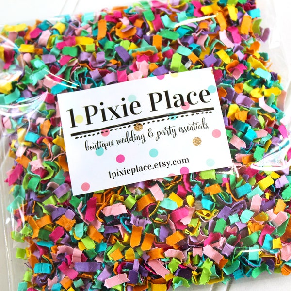 Handmade Paper Confetti - Rainbow Bright - Birthday confetti, wedding toss, gift packaging