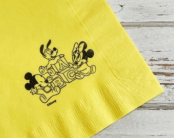 Mickey and Minnie Mouse Party Napkins – Set of 25, Personalized